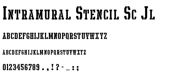 Intramural Stencil SC JL font